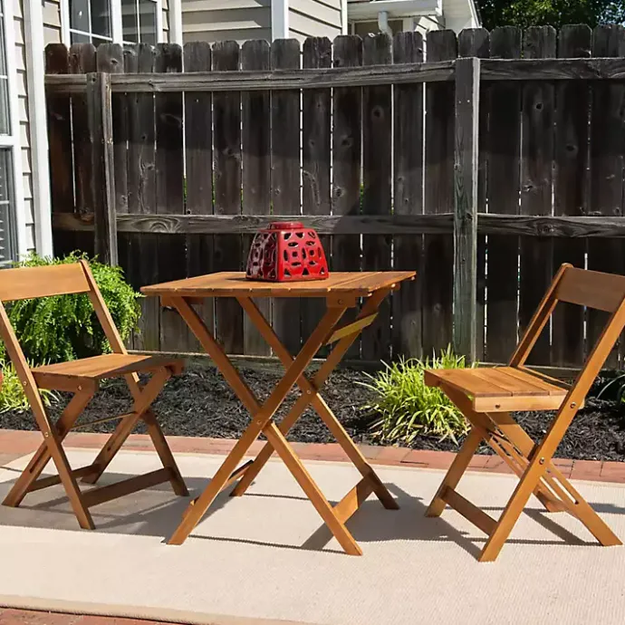 Outlet Kirklands Home Acacia Wood 3-pc. Bistro Set Brown