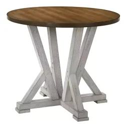 Discount Kirklands Home Brown and Antique White Wood Counter Table