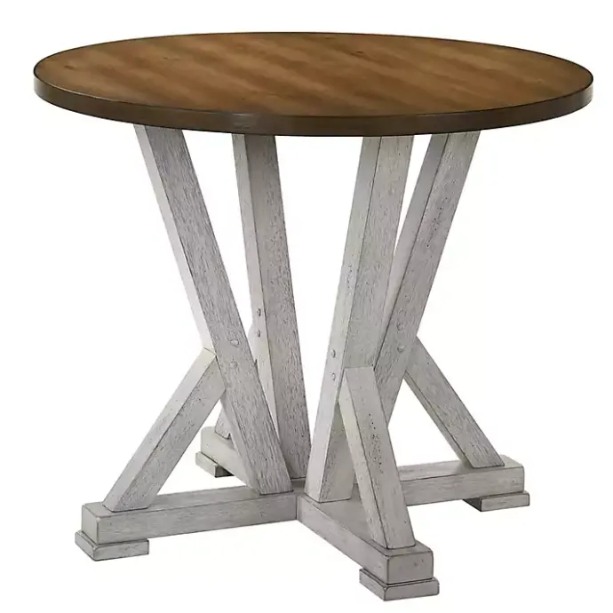 Discount Kirklands Home Brown and Antique White Wood Counter Table