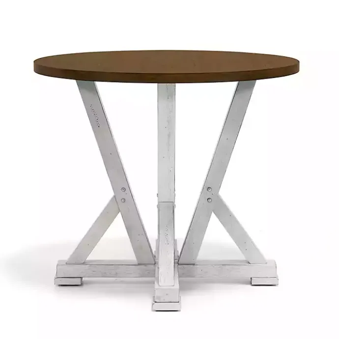 Discount Kirklands Home Brown and Antique White Wood Counter Table