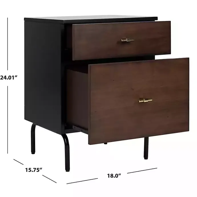 Sale Kirklands Home and Black 2-Drawer Nightstand Brown