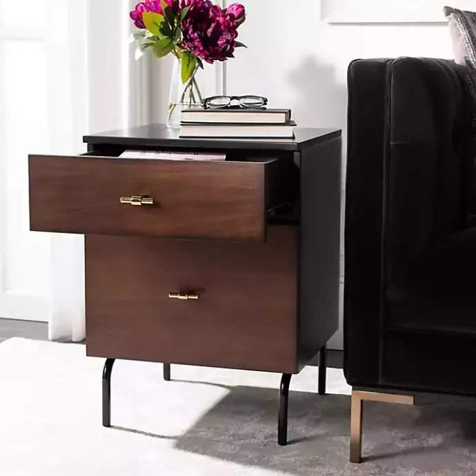 Sale Kirklands Home and Black 2-Drawer Nightstand Brown