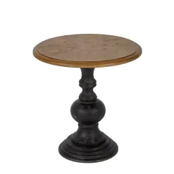Hot Kirklands Home Brown and Black Wooden Hemlock Accent Table