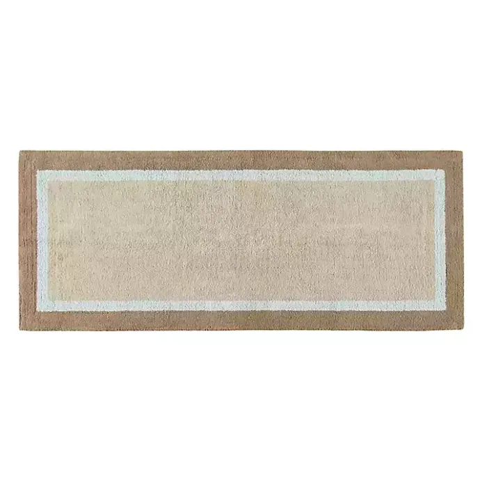 Sale Kirklands Home Brown and Blue Border Cotton Bath Runner