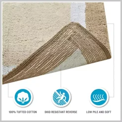 Sale Kirklands Home Brown and Blue Border Cotton Bath Runner