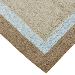 Sale Kirklands Home Brown and Blue Border Cotton Bath Runner