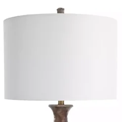 Discount Kirklands Home Brown and Gold Gourd Table Lamp White