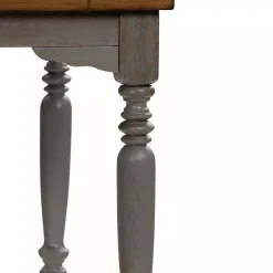Outlet Kirklands Home Brown and Gray Traditional Wood Dining Table