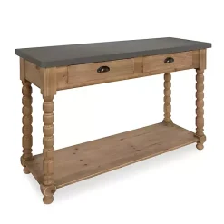 Sale Kirklands Home Brown and Gray Wood 2-Drawer Console Table