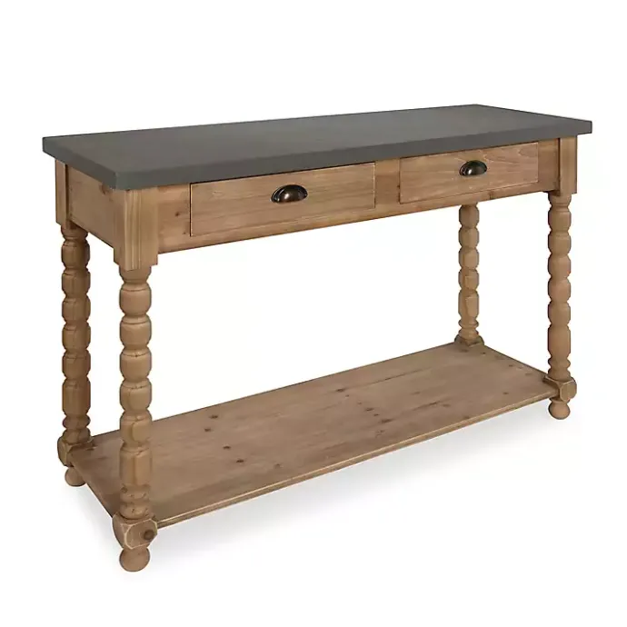 Sale Kirklands Home Brown and Gray Wood 2-Drawer Console Table