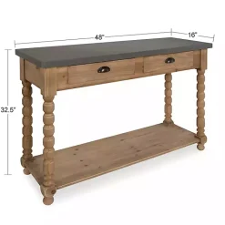 Sale Kirklands Home Brown and Gray Wood 2-Drawer Console Table