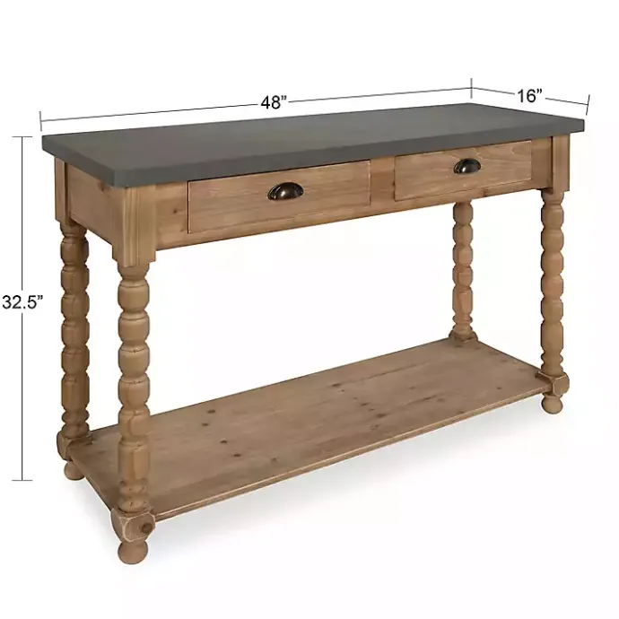 Sale Kirklands Home Brown and Gray Wood 2-Drawer Console Table
