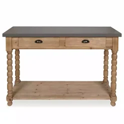 Sale Kirklands Home Brown and Gray Wood 2-Drawer Console Table