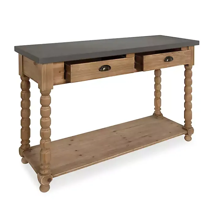 Sale Kirklands Home Brown and Gray Wood 2-Drawer Console Table