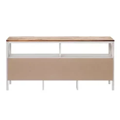 Kirklands Home Brown and Whitewashed Wood 3-Drawer Media Cabinet