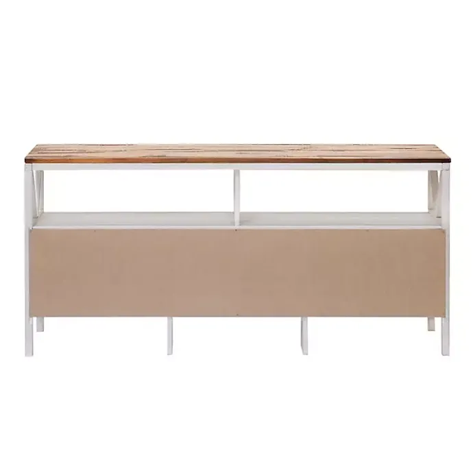 Kirklands Home Brown and Whitewashed Wood 3-Drawer Media Cabinet