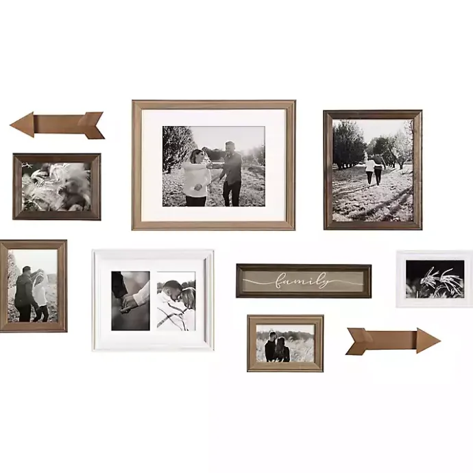 New Kirklands Home Brown Arrow 10-pc. Gallery Wall Picture Frame Set