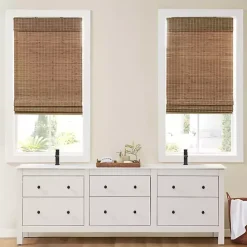 Sale Kirklands Home Bamboo Light Filtering Roman Shade, 29 in. Brown