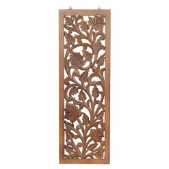 Outlet Kirklands Home Botanical Wood Panel Wall Plaque Brown