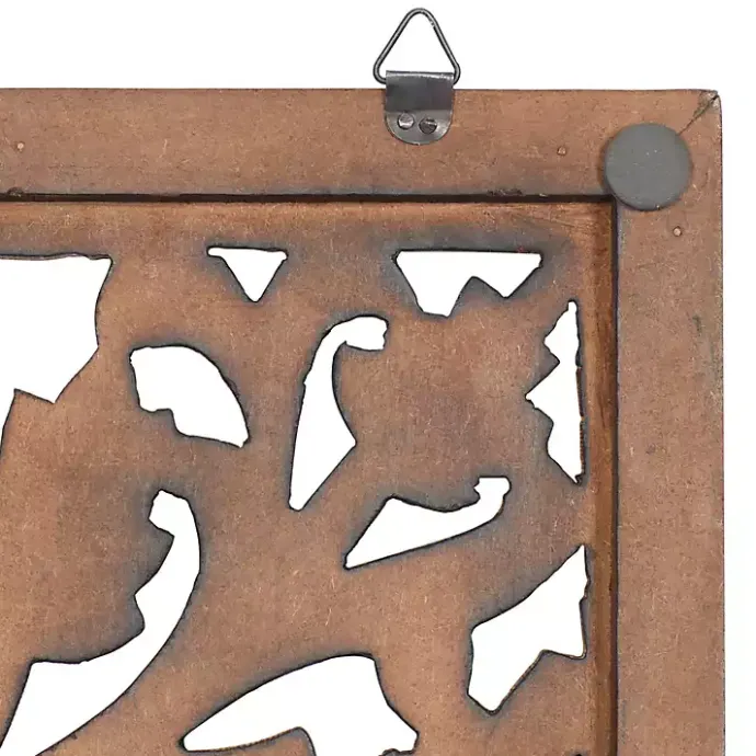 Outlet Kirklands Home Botanical Wood Panel Wall Plaque Brown