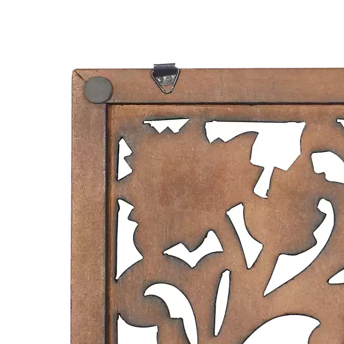 Outlet Kirklands Home Botanical Wood Panel Wall Plaque Brown