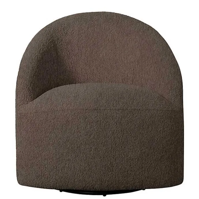 Best Kirklands Home Boucle Barrel Swivel Accent Chair Brown