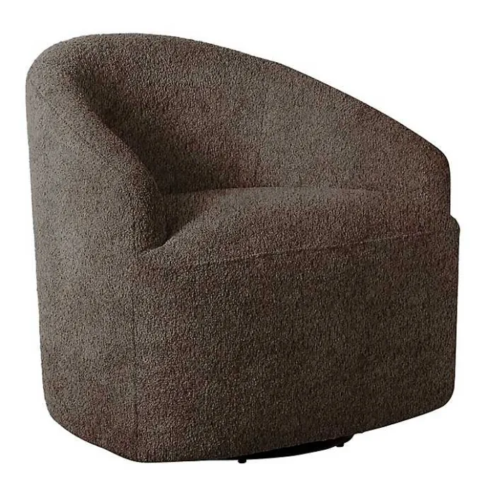 Best Kirklands Home Boucle Barrel Swivel Accent Chair Brown