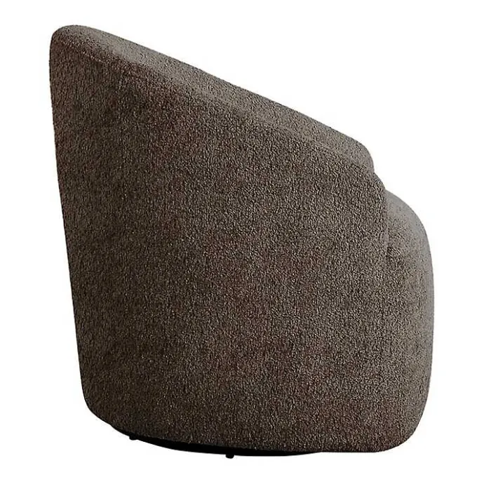 Best Kirklands Home Boucle Barrel Swivel Accent Chair Brown