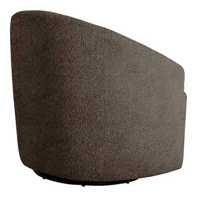 Best Kirklands Home Boucle Barrel Swivel Accent Chair Brown