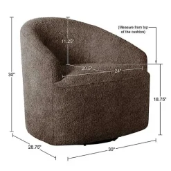 Best Kirklands Home Boucle Barrel Swivel Accent Chair Brown