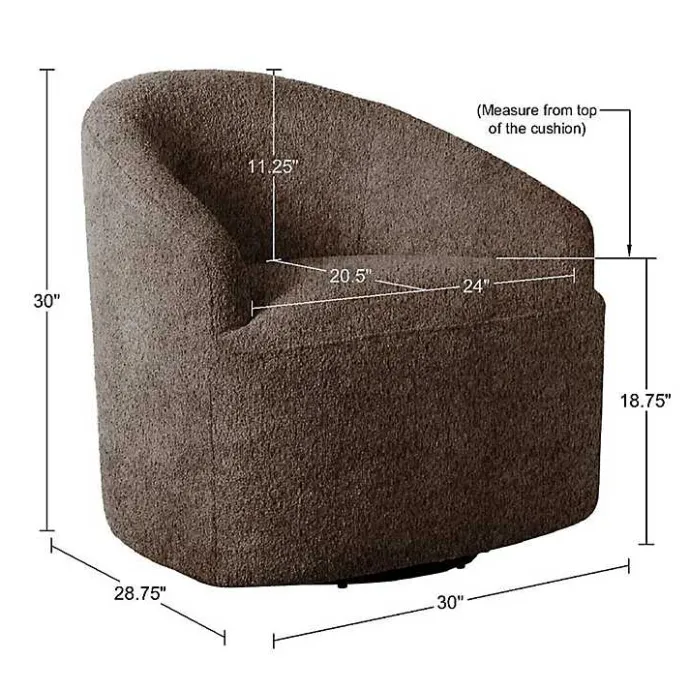 Best Kirklands Home Boucle Barrel Swivel Accent Chair Brown