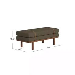 Sale Kirklands Home Boucle Faux Leather Bench Brown
