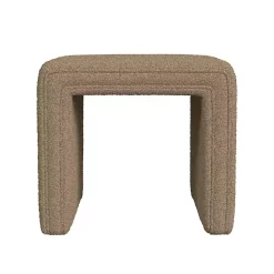 Best Kirklands Home Boucle Channeled Upholstered Ottoman Brown