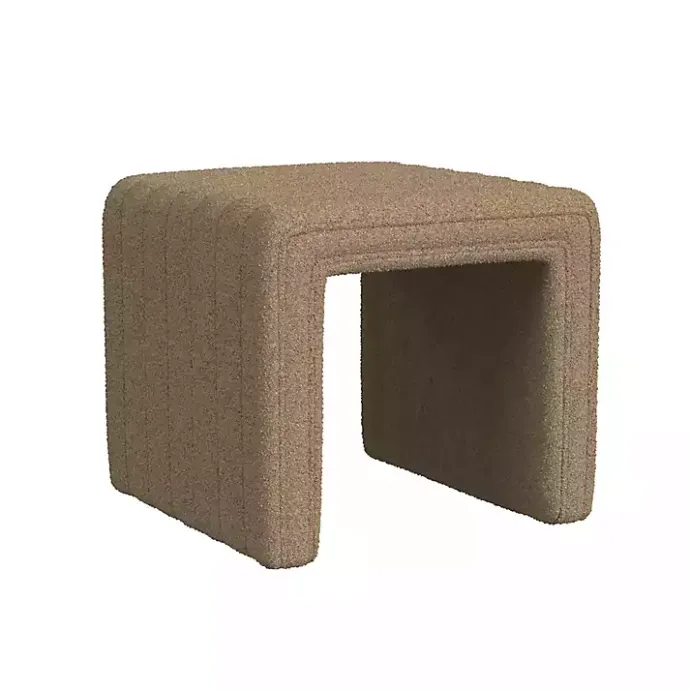 Best Kirklands Home Boucle Channeled Upholstered Ottoman Brown