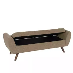 Sale Kirklands Home Boucle Modern Storage Bench Brown