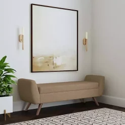 Sale Kirklands Home Boucle Modern Storage Bench Brown