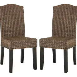 Outlet Kirklands Home Camelback Wicker Dining Chairs, Set of 2 Brown
