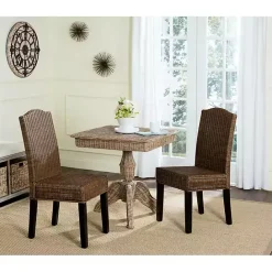 Outlet Kirklands Home Camelback Wicker Dining Chairs, Set of 2 Brown
