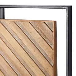 New Kirklands Home Chevron Wood Wall Plaques, Set of 2 Brown