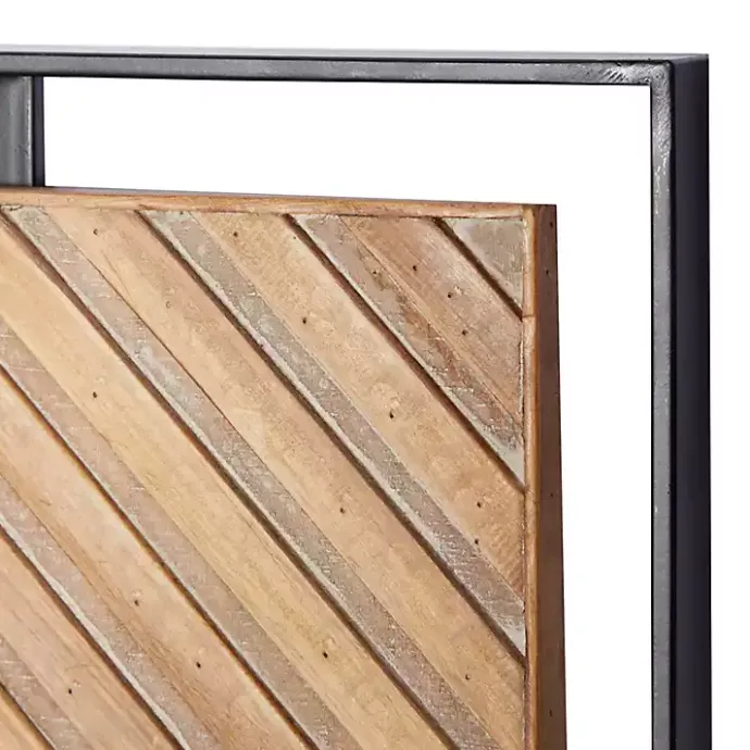 New Kirklands Home Chevron Wood Wall Plaques, Set of 2 Brown