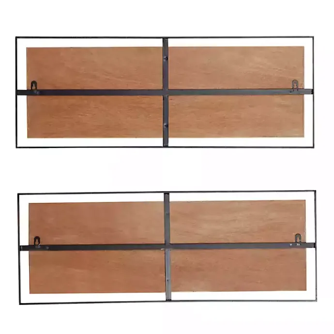 New Kirklands Home Chevron Wood Wall Plaques, Set of 2 Brown