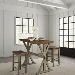 Discount Kirklands Home Counter Table and Stools, Set of 3 Brown