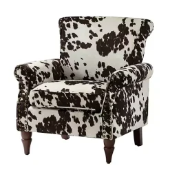 Clearance Kirklands Home Brown Cow Print Upholstered Accent Chair
