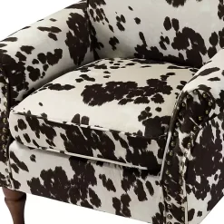 Clearance Kirklands Home Brown Cow Print Upholstered Accent Chair