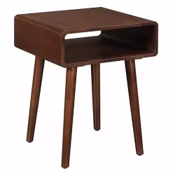 Best Kirklands Home Curved Edge Open Shelf Accent Table Brown