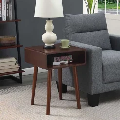 Best Kirklands Home Curved Edge Open Shelf Accent Table Brown