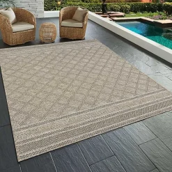 Best Kirklands Home Diamond Lattice Indoor/Outdoor Rug, 5x7 Brown