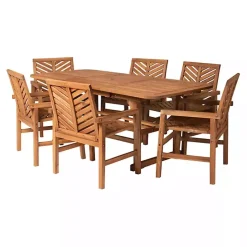 New Kirklands Home Extendable Table 7-pc. Outdoor Dining Set Brown
