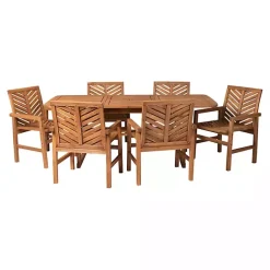 New Kirklands Home Extendable Table 7-pc. Outdoor Dining Set Brown