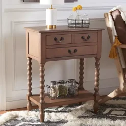 Discount Kirklands Home Farmhouse 3-Drawer Console Table Brown